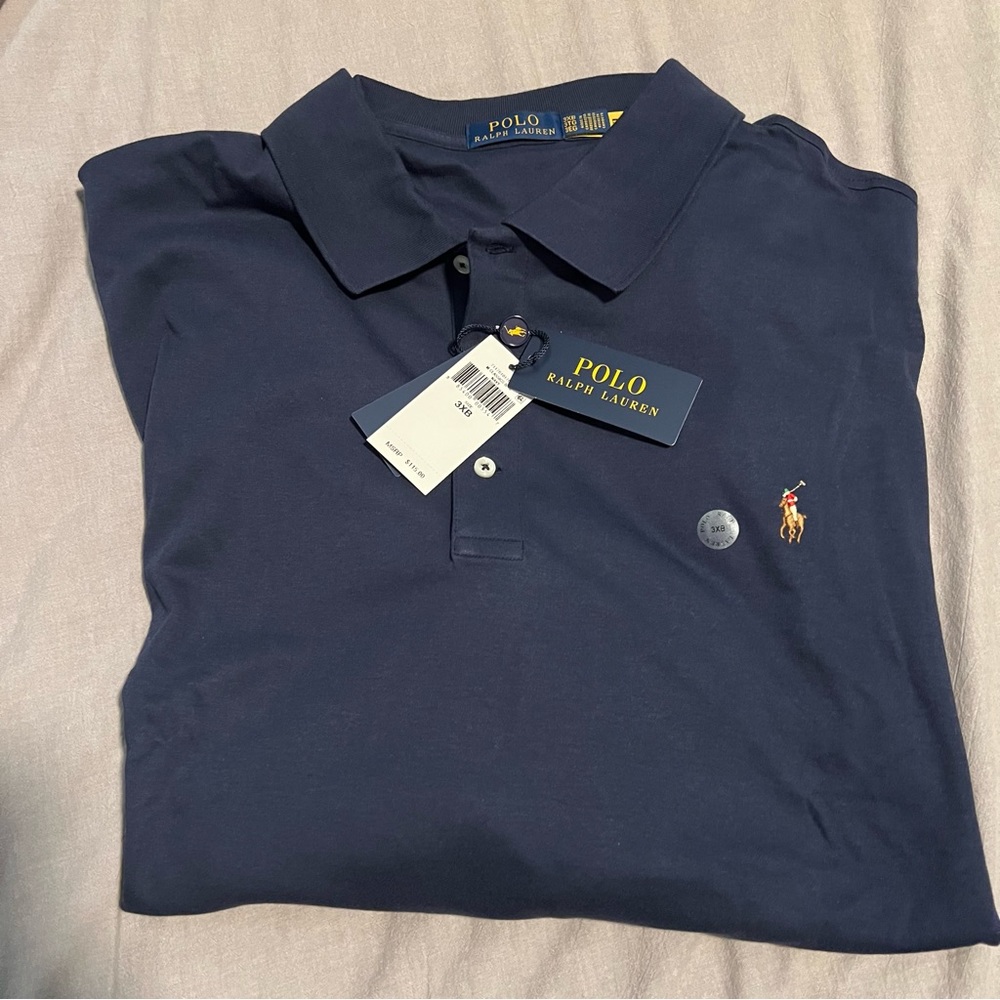 Polo Ralph Lauren 3x Long-Sleeve Soft Cotton Polo - Navy